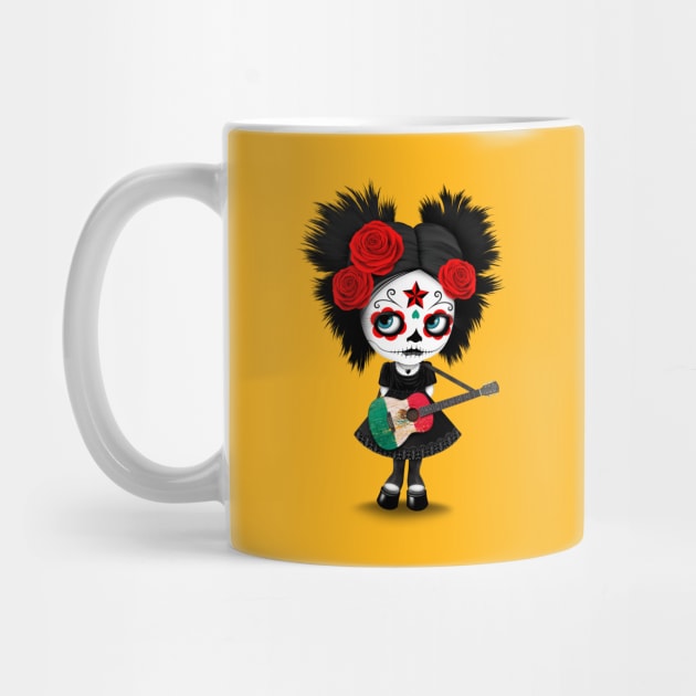 Sugar Skull Girl Playing Mexican Flag Guitar by jeffbartels